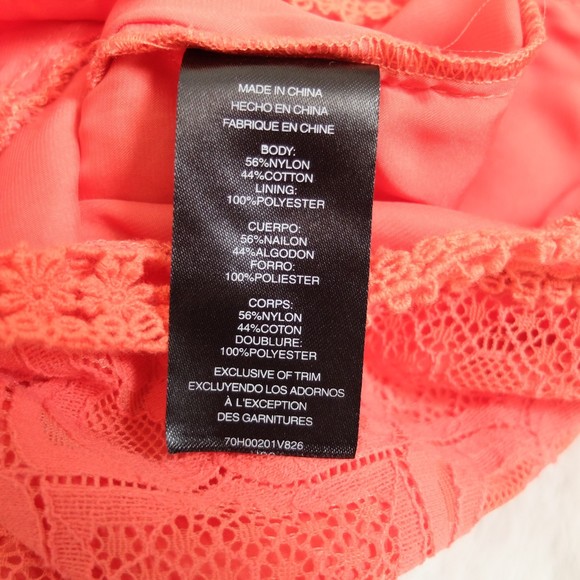 Bebe Tatiana Orange Lace Flutter Sleeves Romper NWT Size XS - Picture 10 of 13